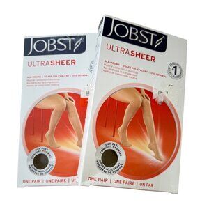 2 JOBST Socks New Size Petite Small Ultra Sheer Women Black Knee High 15-20 mmHg